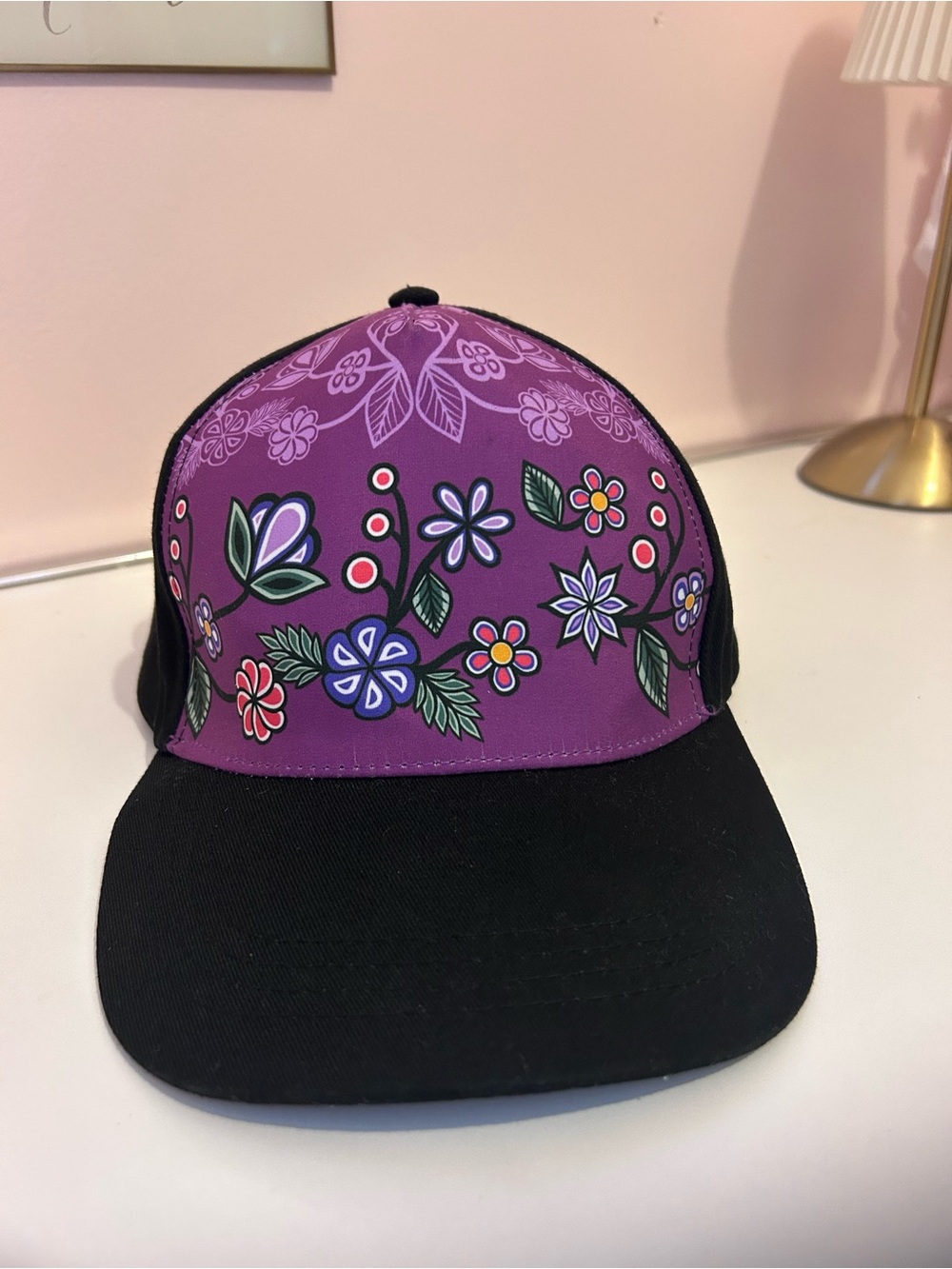 NWOT Native Northwest "Ojibwe Florals" Adjustable Ball Cap Hat | Storm Angeconbe